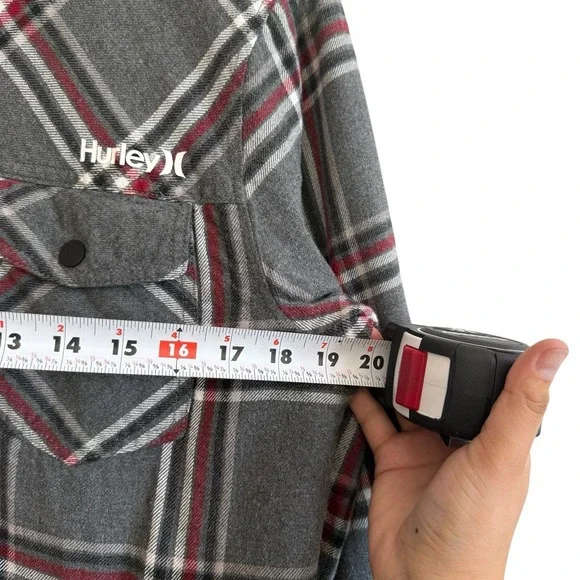 Hurley Sherpa Lined Snap Buttons w/ Pockets‎ 100% Cotton Shacket Men Size S #418 - Picture 8 of 11